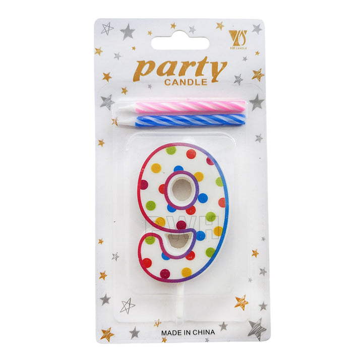 Polka Dots Number Candle  [Available in Digits 0-9]