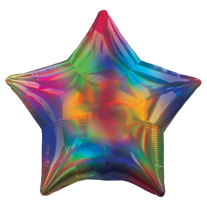 Rainbow Radiant Foil Balloon - Heart, Star and Round