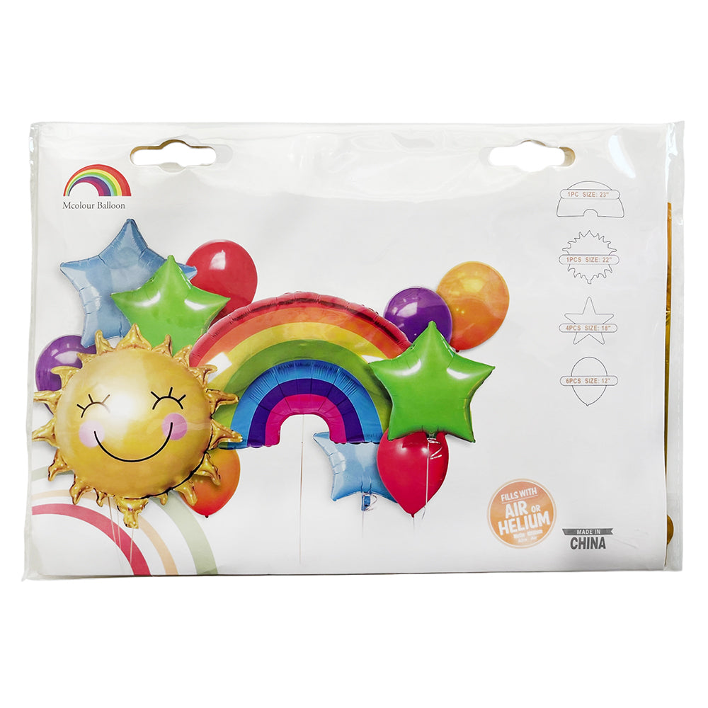 Rainbow Theme Wall Decor Foil Balloons Set