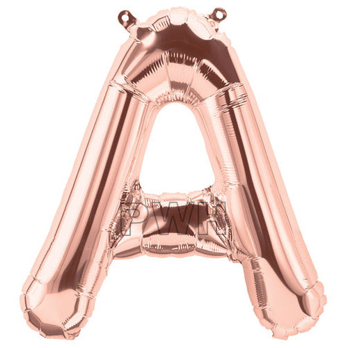 16" STANDARD Foil Alphabet Balloons- Rose Gold (Letters A - Z)