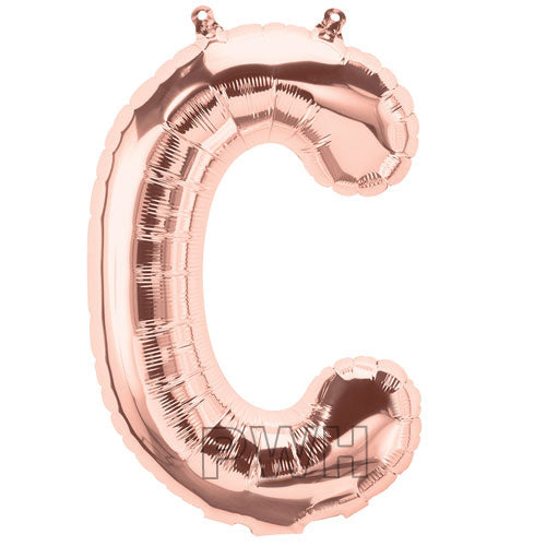 16" STANDARD Foil Alphabet Balloons- Rose Gold (Letters A - Z)