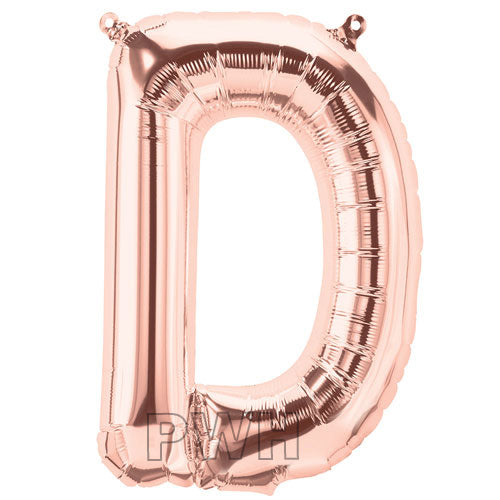 16" STANDARD Foil Alphabet Balloons- Rose Gold (Letters A - Z)