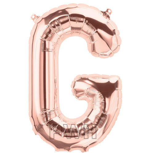 16" STANDARD Foil Alphabet Balloons- Rose Gold (Letters A - Z)