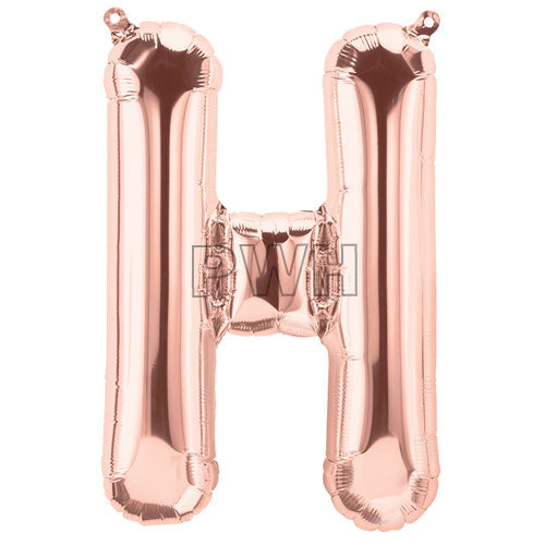 16" STANDARD Foil Alphabet Balloons- Rose Gold (Letters A - Z)