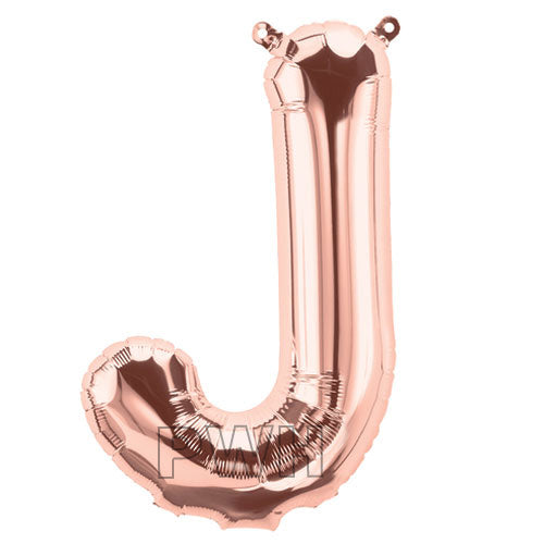 16" STANDARD Foil Alphabet Balloons- Rose Gold (Letters A - Z)