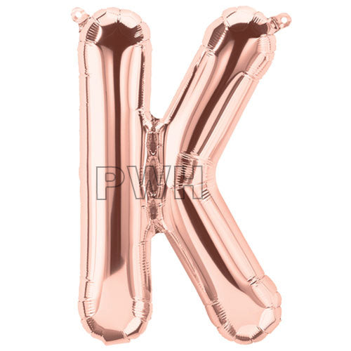 16" STANDARD Foil Alphabet Balloons- Rose Gold (Letters A - Z)