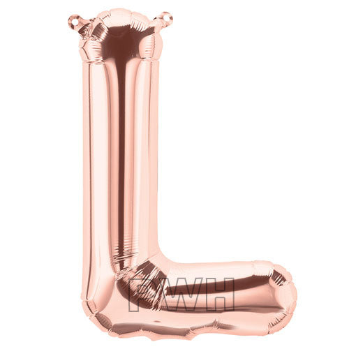 16" STANDARD Foil Alphabet Balloons- Rose Gold (Letters A - Z)