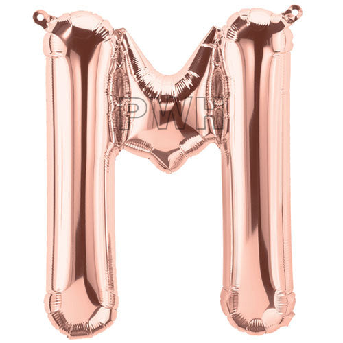 16" STANDARD Foil Alphabet Balloons- Rose Gold (Letters A - Z)