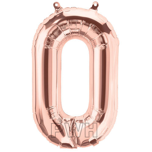 16" STANDARD Foil Alphabet Balloons- Rose Gold (Letters A - Z)