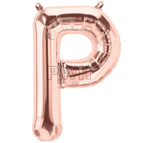 16" STANDARD Foil Alphabet Balloons- Rose Gold (Letters A - Z)