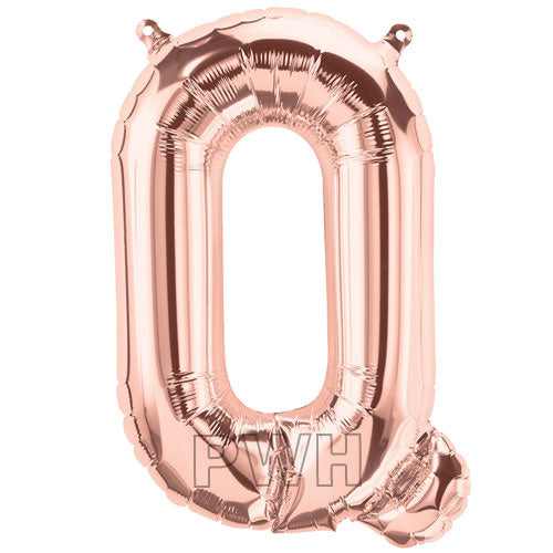 16" STANDARD Foil Alphabet Balloons- Rose Gold (Letters A - Z)