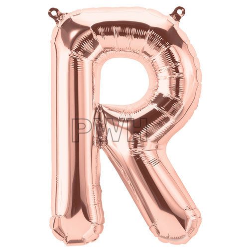 16" STANDARD Foil Alphabet Balloons- Rose Gold (Letters A - Z)