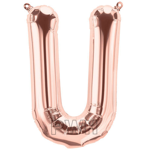 16" STANDARD Foil Alphabet Balloons- Rose Gold (Letters A - Z)