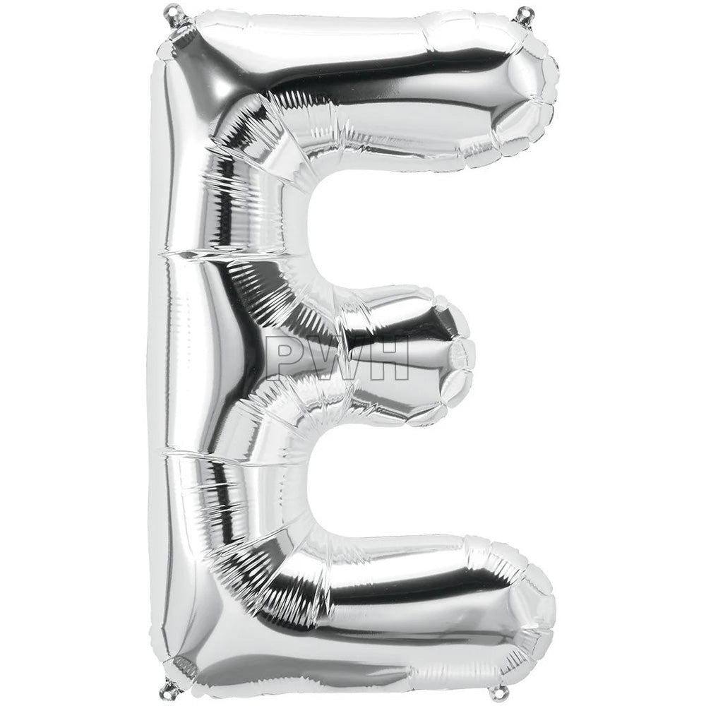 16" STANDARD Foil Alphabet Balloons- Silver (Letters A - Z)