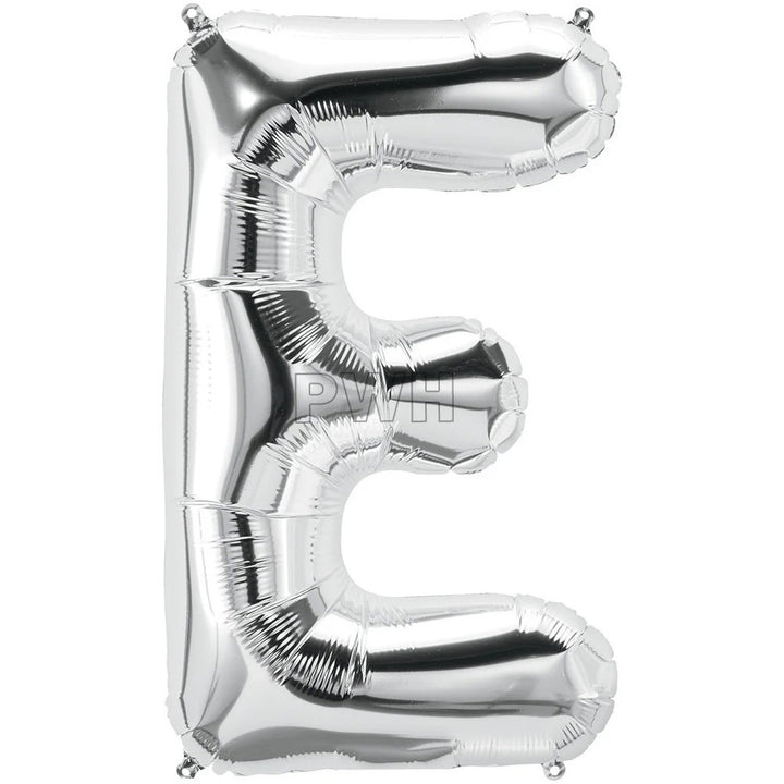 16" STANDARD Foil Alphabet Balloons- Silver (Letters A - Z)