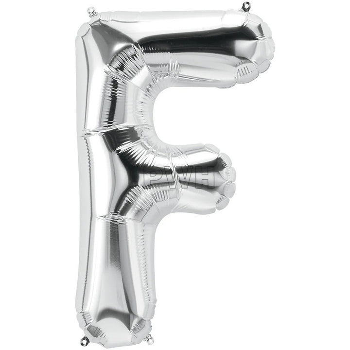 16" STANDARD Foil Alphabet Balloons- Silver (Letters A - Z)