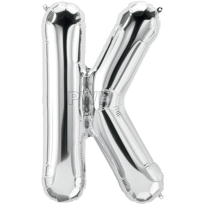 16" STANDARD Foil Alphabet Balloons- Silver (Letters A - Z)