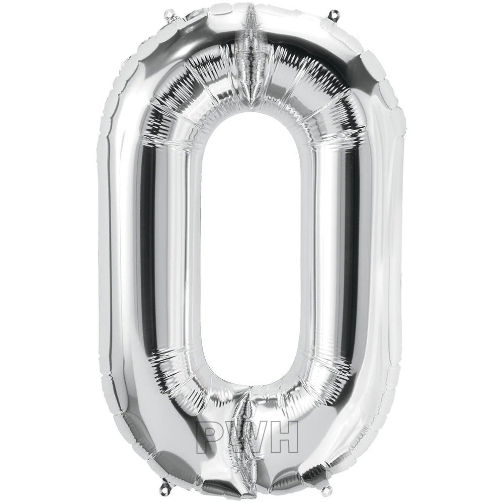 16" STANDARD Foil Alphabet Balloons- Silver (Letters A - Z)