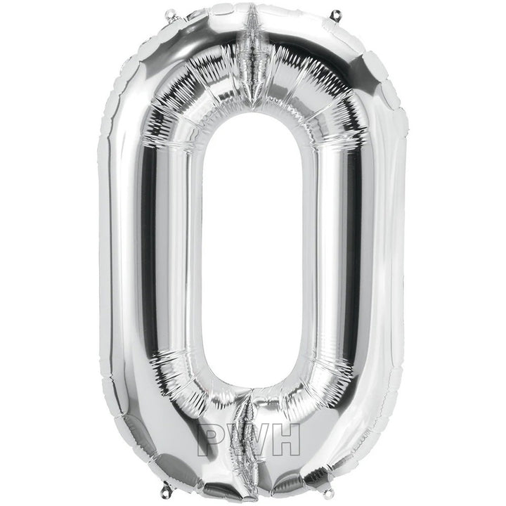 16" STANDARD Foil Alphabet Balloons- Silver (Letters A - Z)