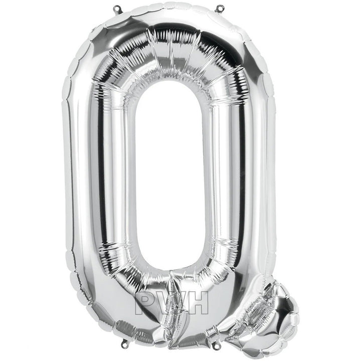 16" STANDARD Foil Alphabet Balloons- Silver (Letters A - Z)