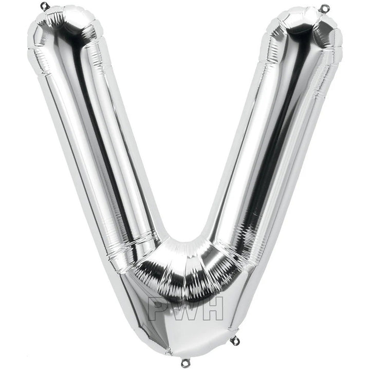 16" STANDARD Foil Alphabet Balloons- Silver (Letters A - Z)