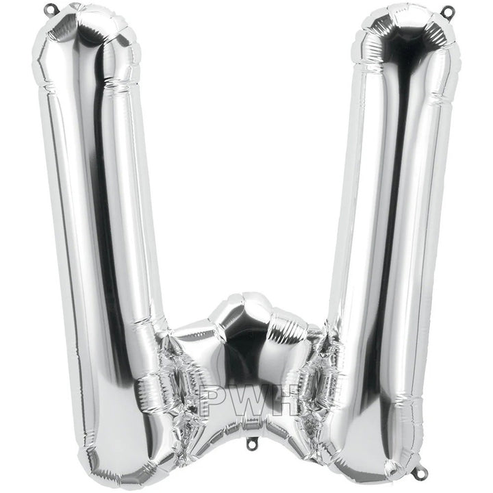 16" STANDARD Foil Alphabet Balloons- Silver (Letters A - Z)
