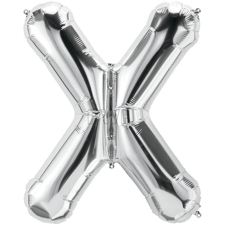 16" STANDARD Foil Alphabet Balloons- Silver (Letters A - Z)