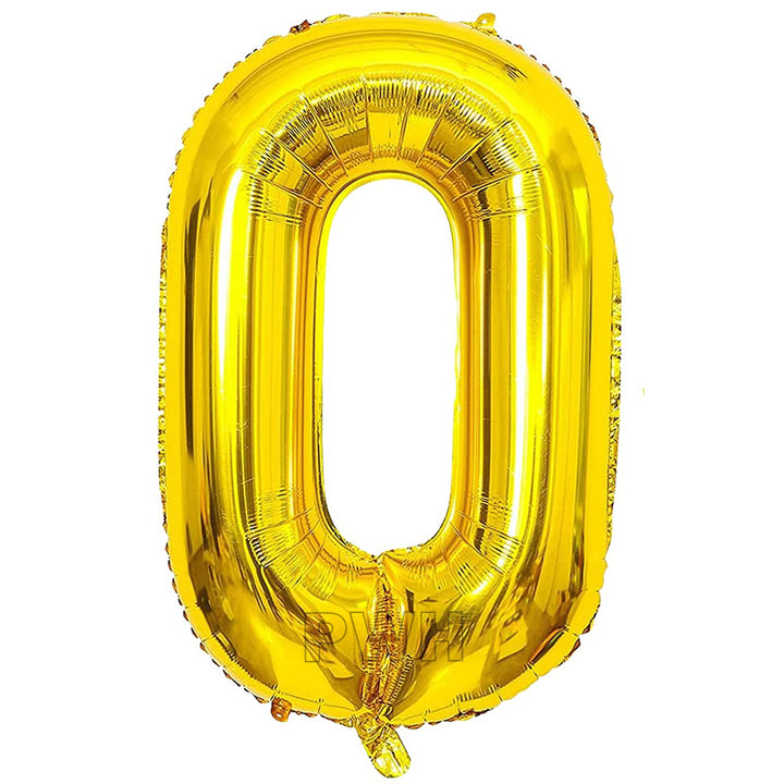 16" STANDARD Foil Number Balloons- Golden (Numbers 0 - 9)