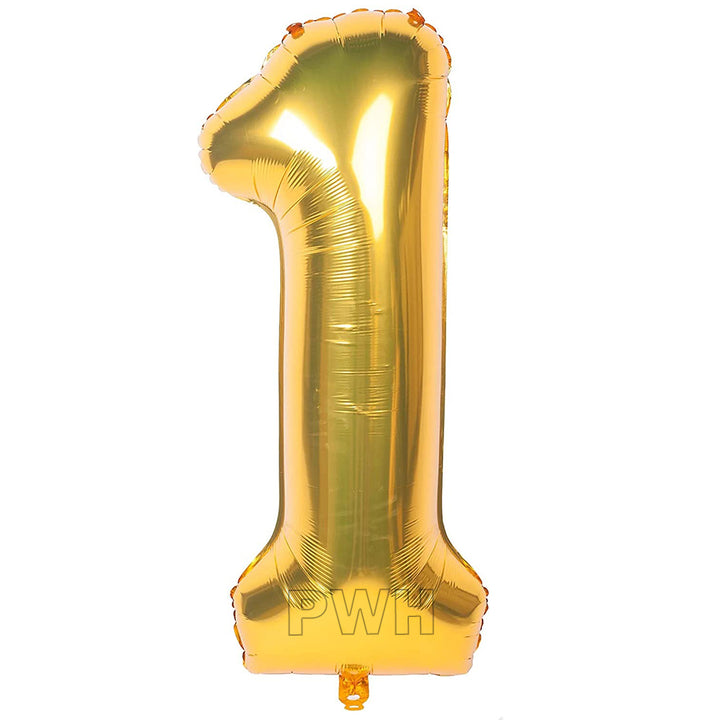 16" STANDARD Foil Number Balloons- Golden (Numbers 0 - 9)