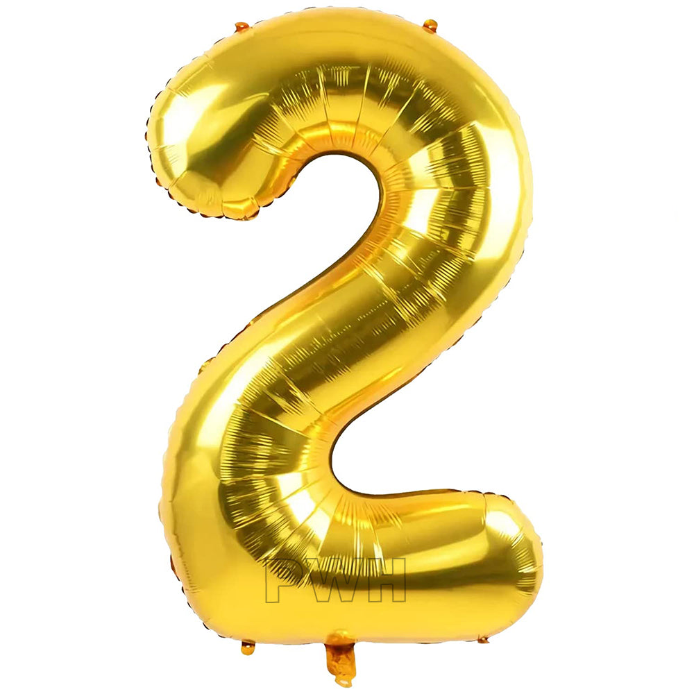 16" STANDARD Foil Number Balloons- Golden (Numbers 0 - 9)