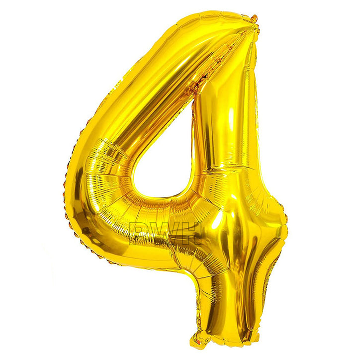 16" STANDARD Foil Number Balloons- Golden (Numbers 0 - 9)