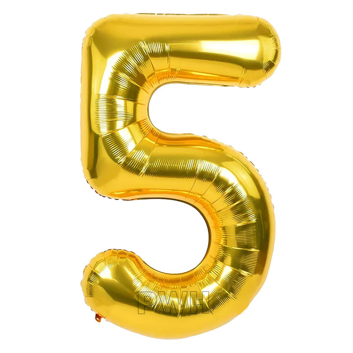 16" STANDARD Foil Number Balloons- Golden (Numbers 0 - 9)