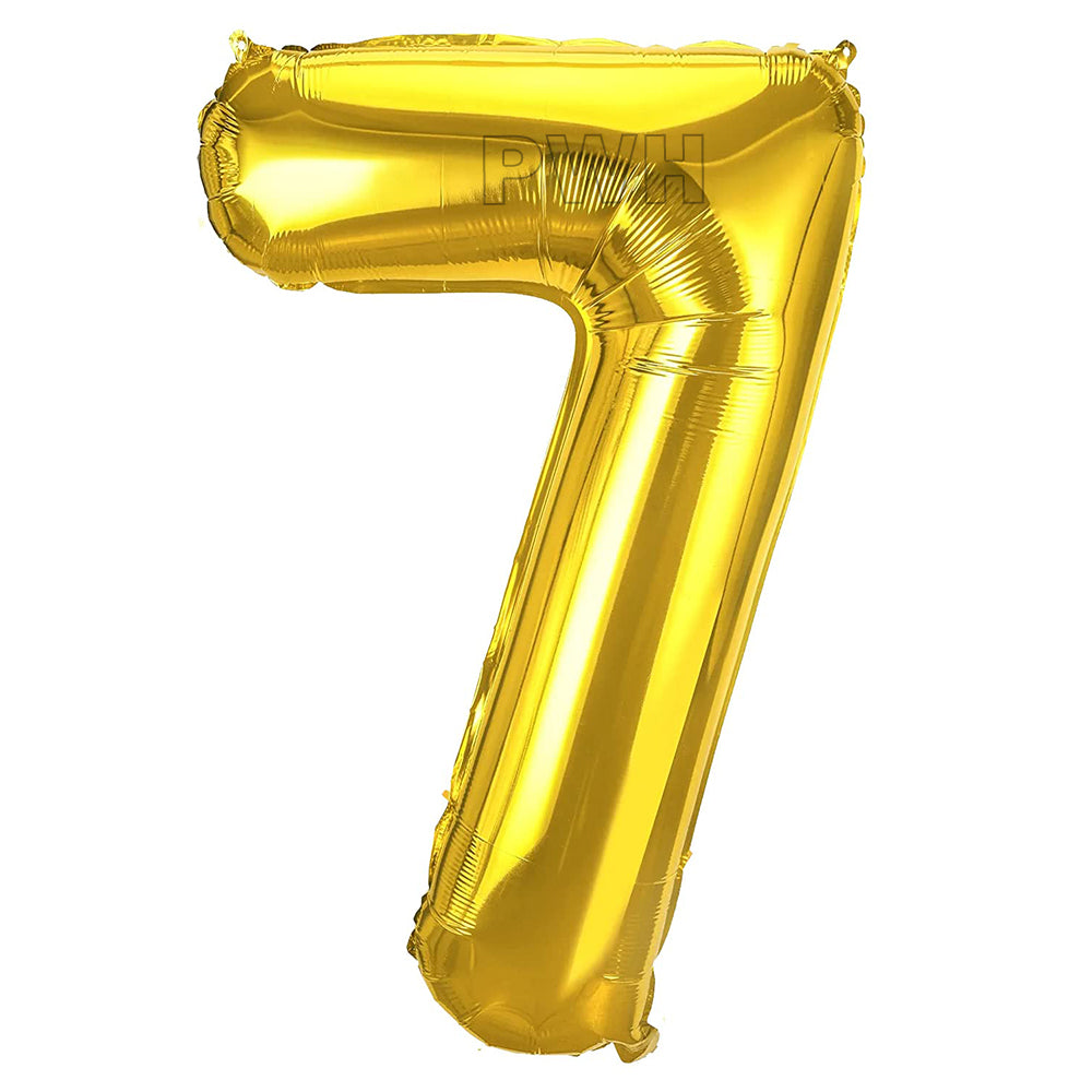 16" STANDARD Foil Number Balloons- Golden (Numbers 0 - 9)