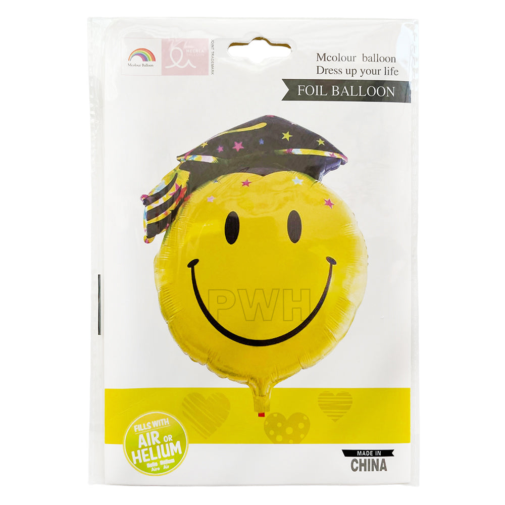 Smiley Grad Emoji Foil Balloon
