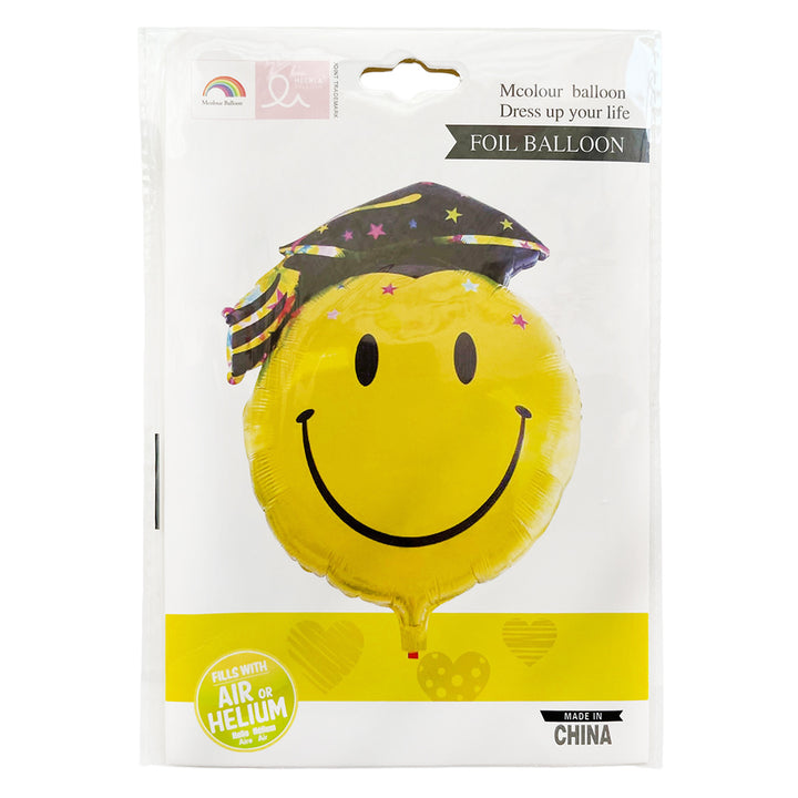 Smiley Grad Emoji Foil Balloon  Party wholesale hub