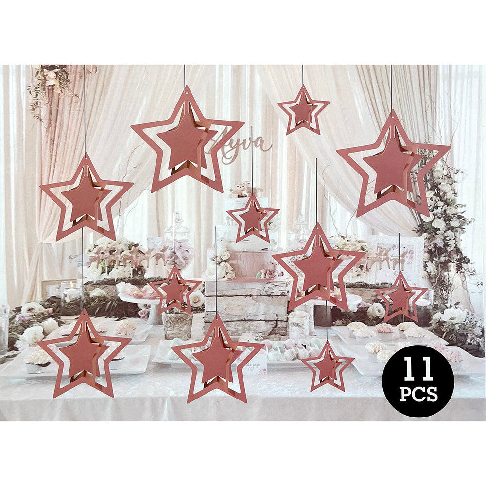 Star Rosegold Hanging Swirls Decoration Set-party wholesale hub