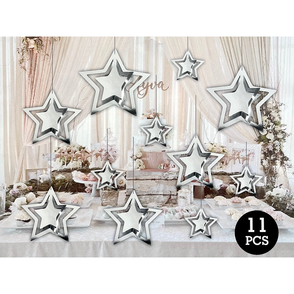 Star Sliver Hanging Swirls Decoration Set-party wholesale hub