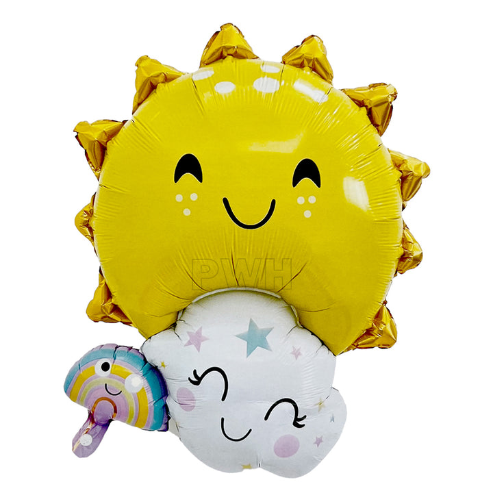 30" Sun Rainbow Cloud Shaped Foil Balloon