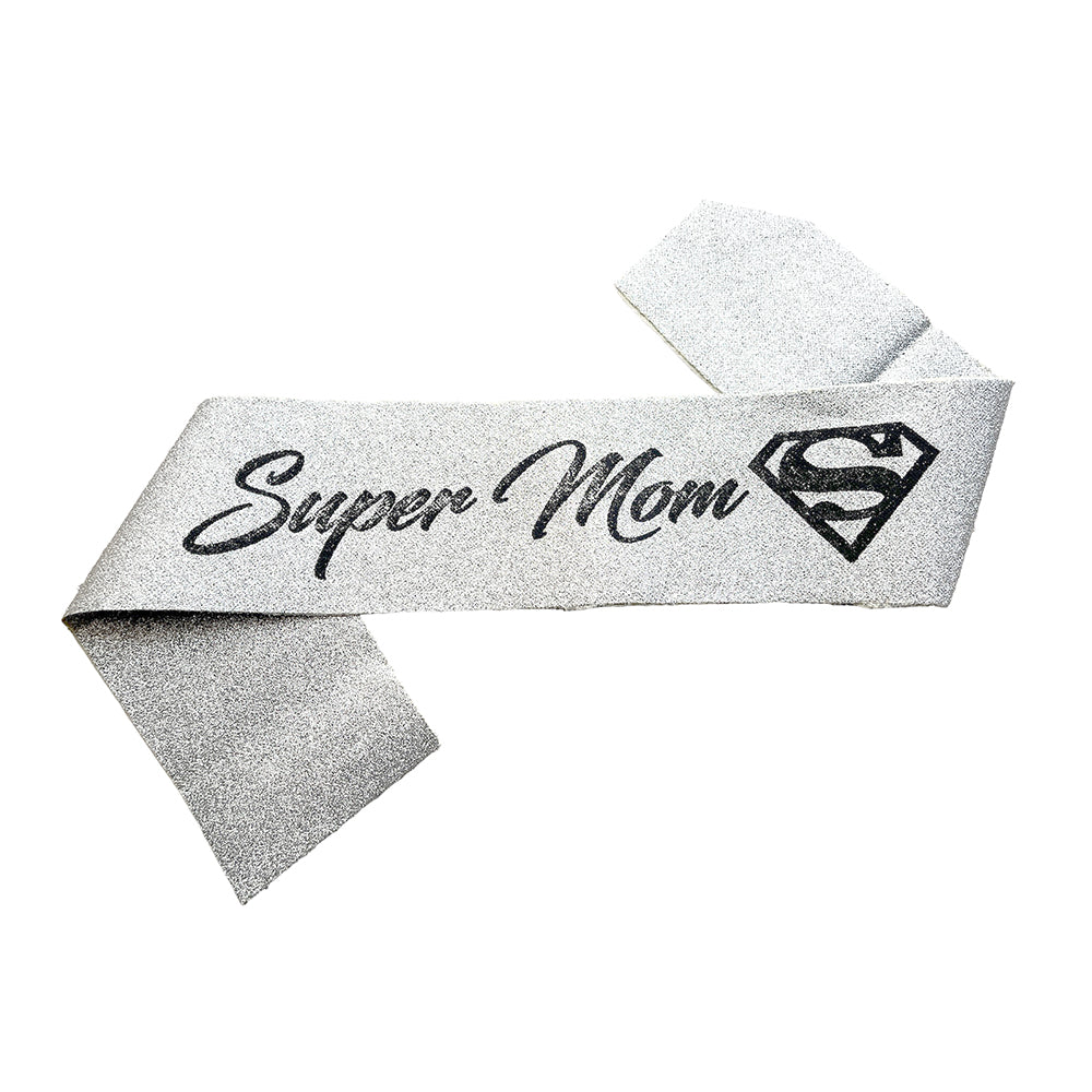 Super Mom Glitter Sash - Assorted Colors Party wholesale hub