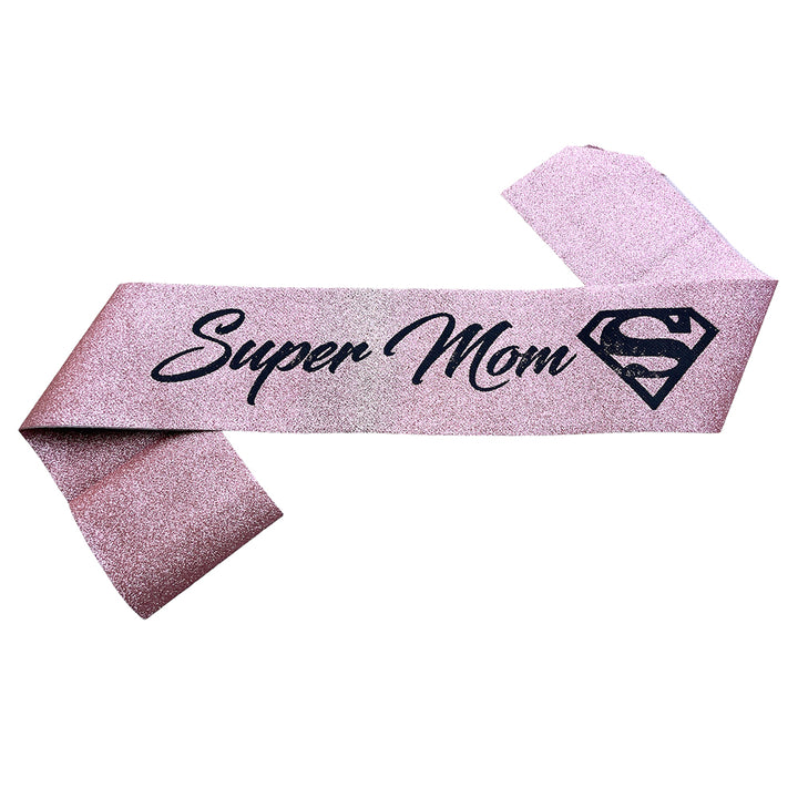 Super Mom Glitter Sash - Assorted Colors Party wholesale hub