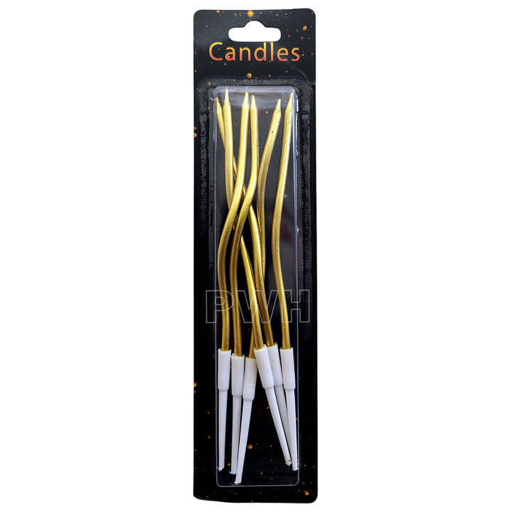 Twisty Cake Candles - 6 Pcs Set [Available in 6 Colors]