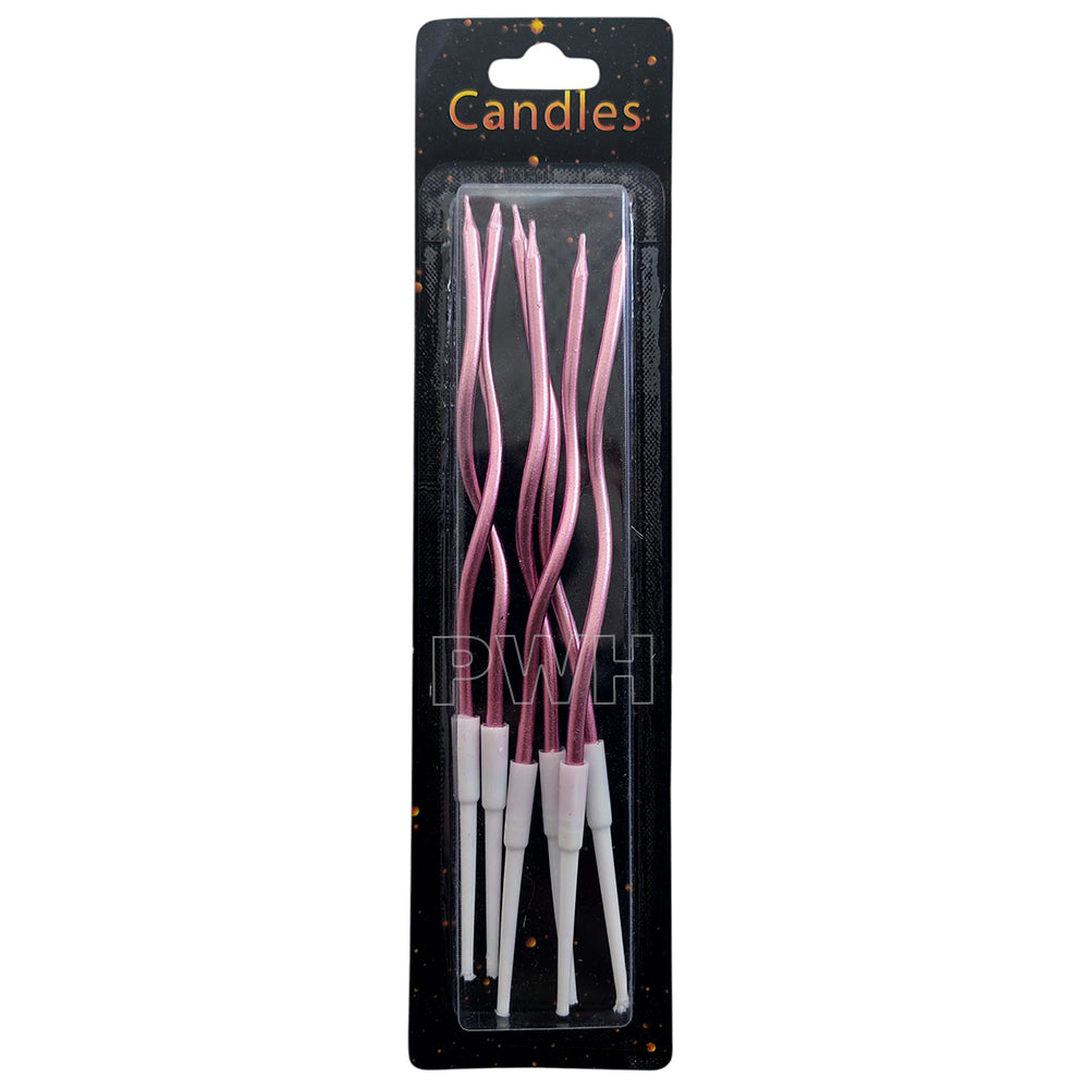 Twisty Cake Candles - 6 Pcs Set [Available in 6 Colors]