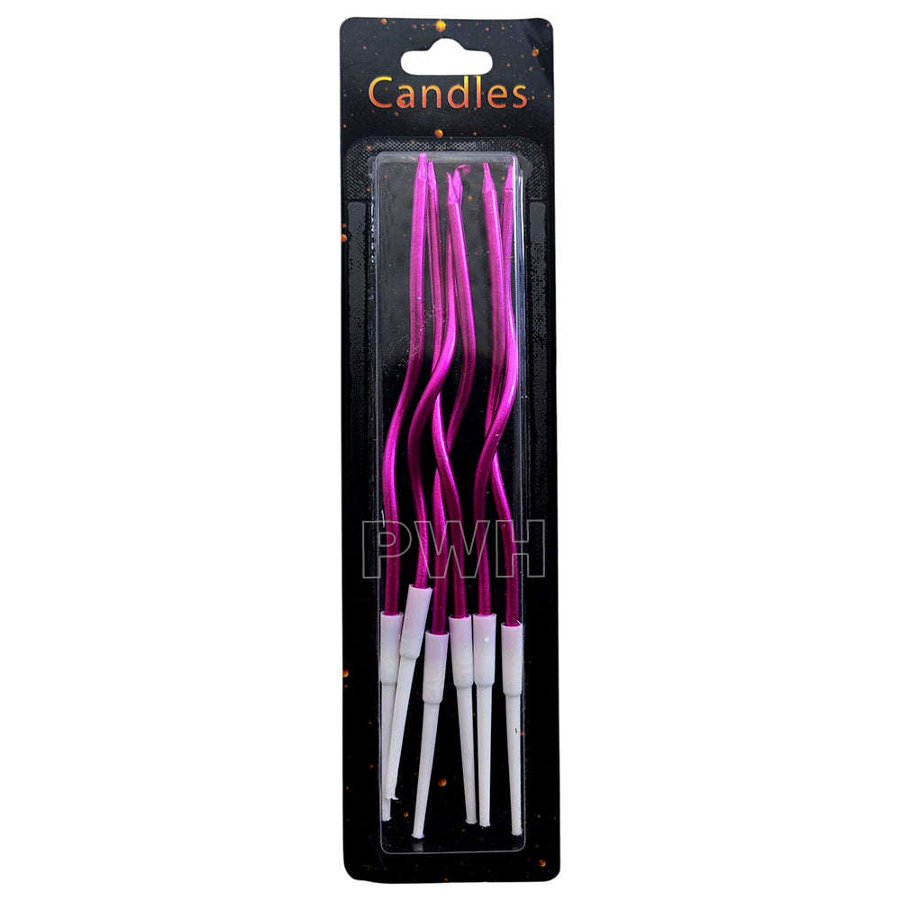 Twisty Cake Candles - 6 Pcs Set [Available in 6 Colors]