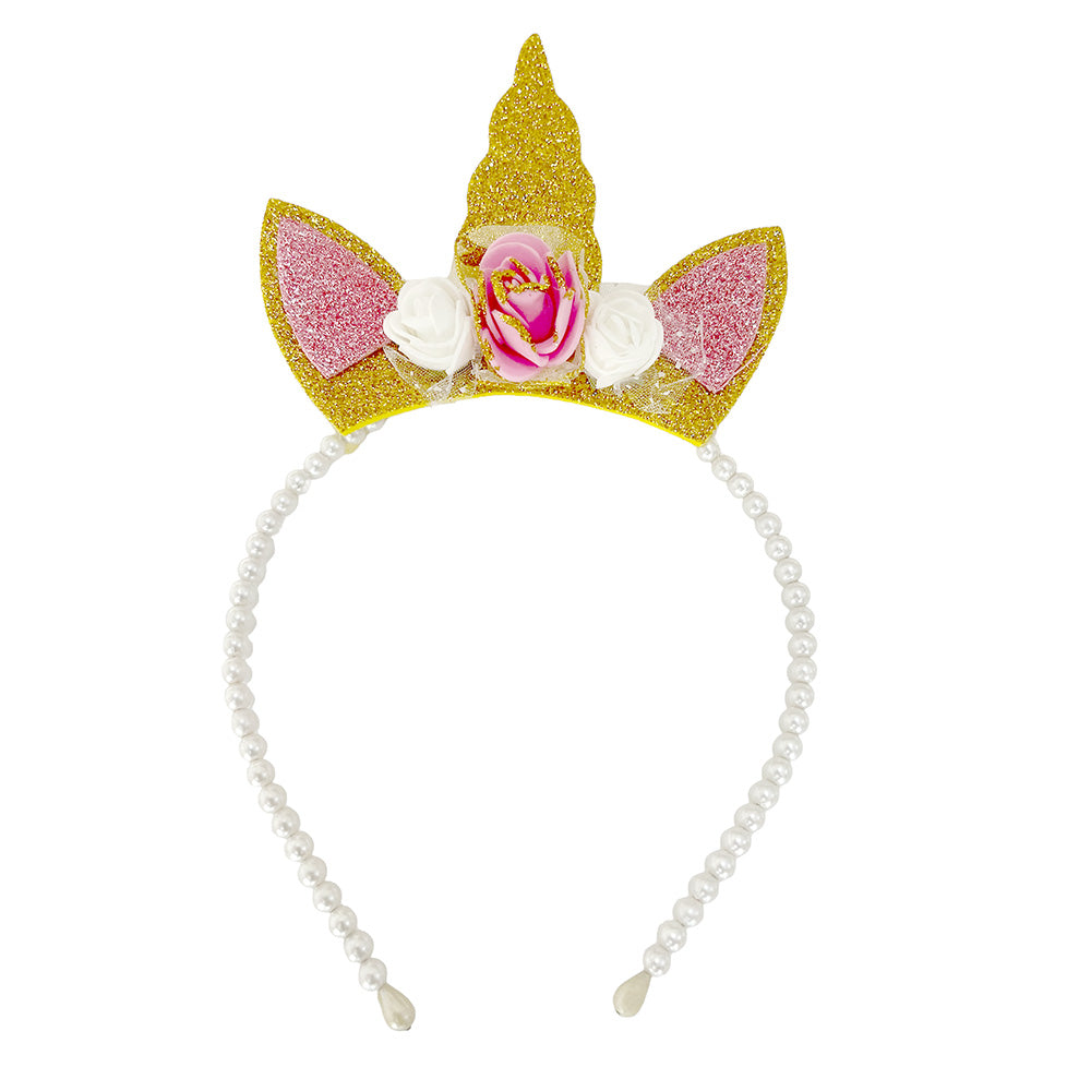 Unicorn Glitter Pearl Headband - Party wholesale hub