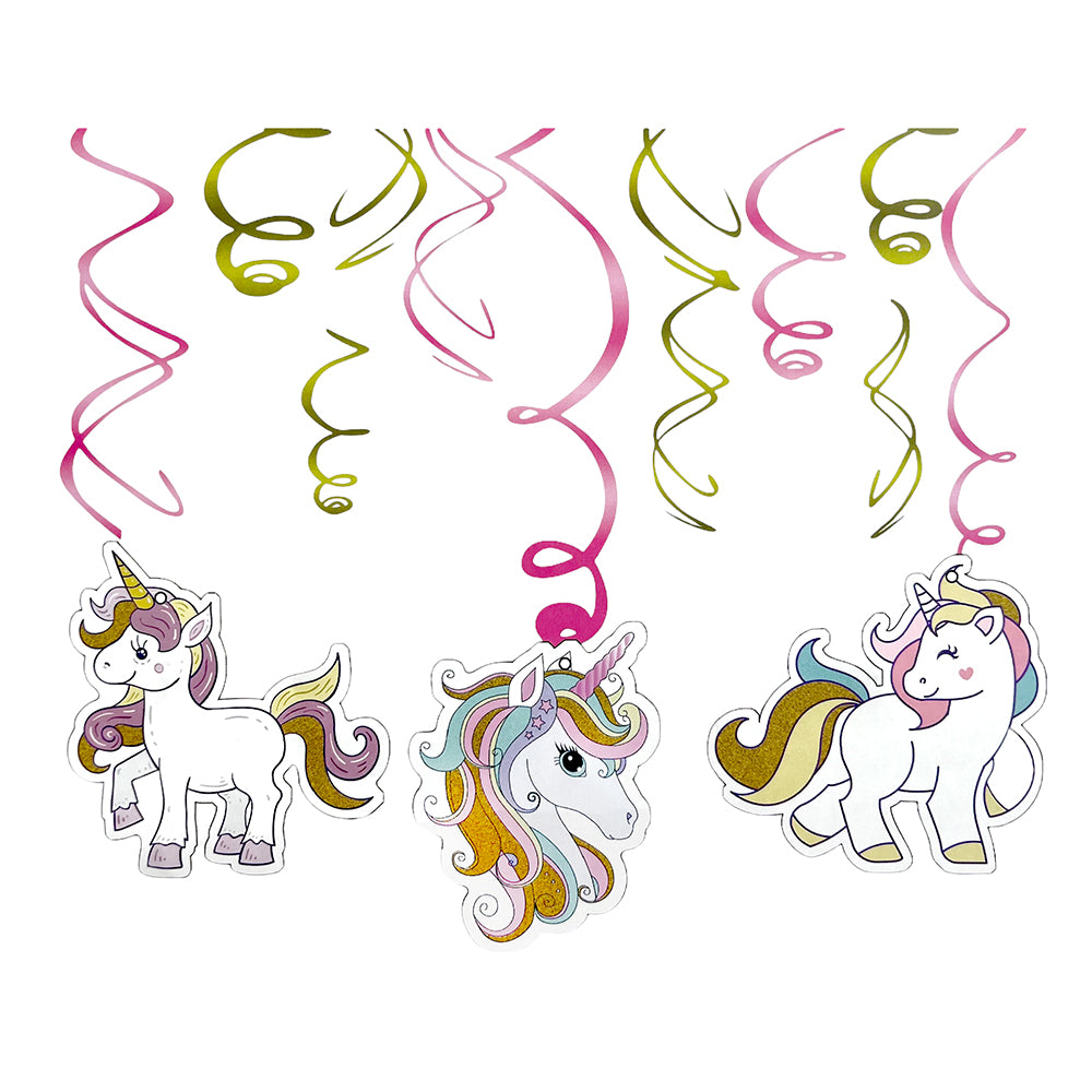 Unicorn Theme Hanging Swirls [6 Pcs] - Party wholesale hub