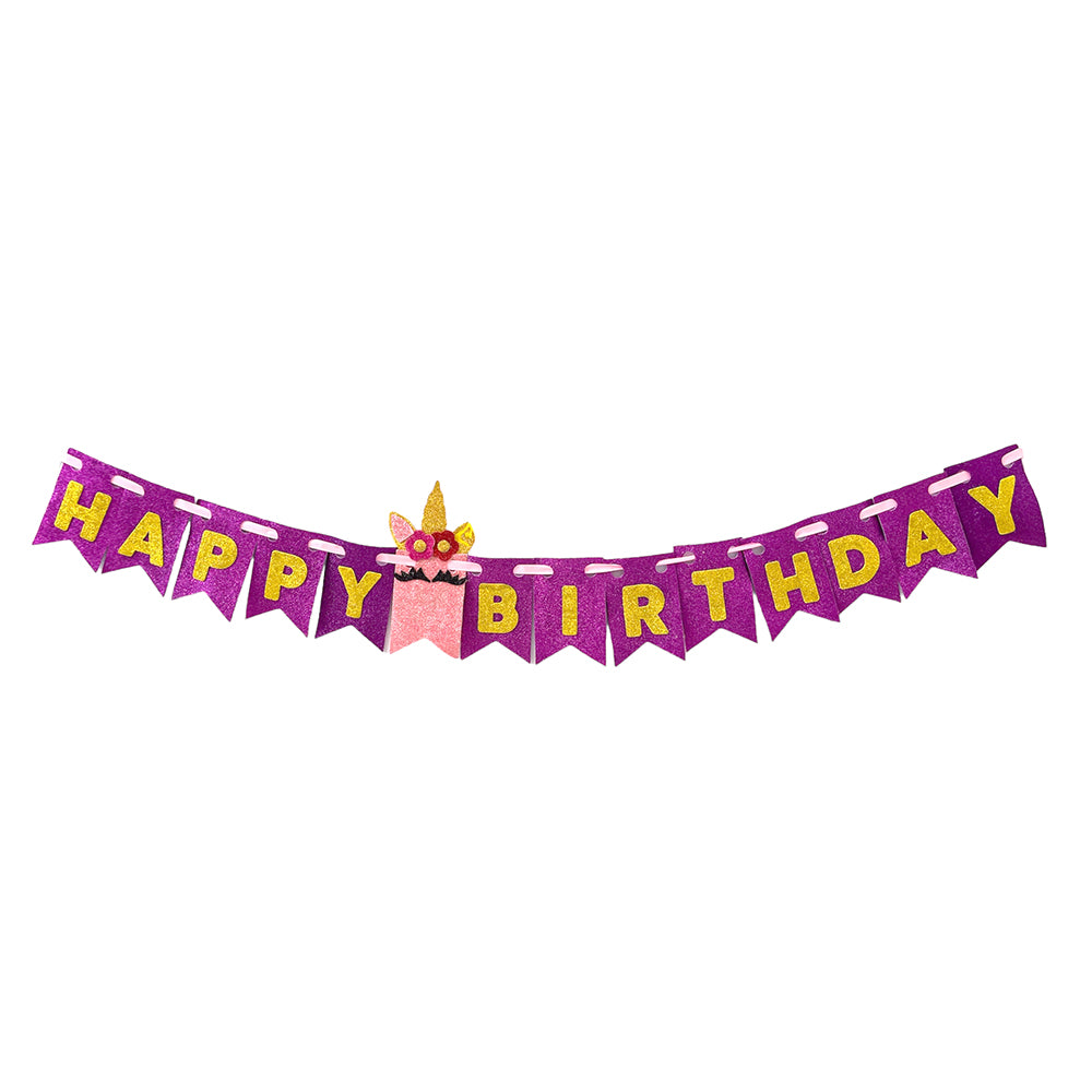 Unicorn Theme Happy Birthday Milestone Banner - Party wholesale hub