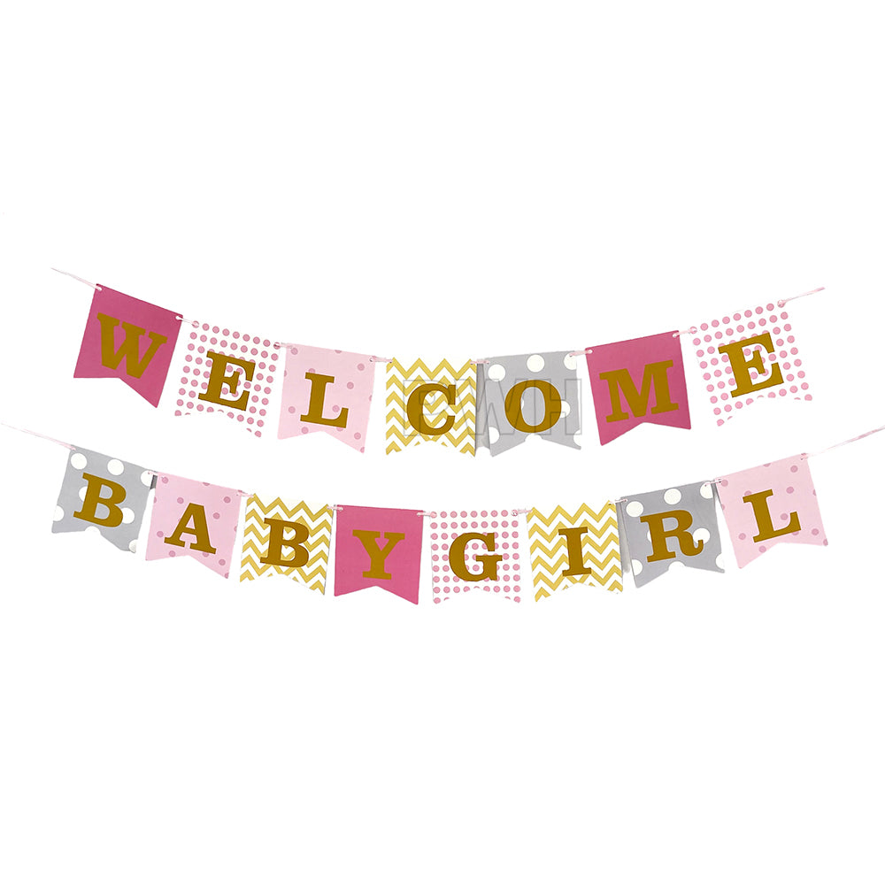 Welcome Baby Boy And Girl Wall Banner