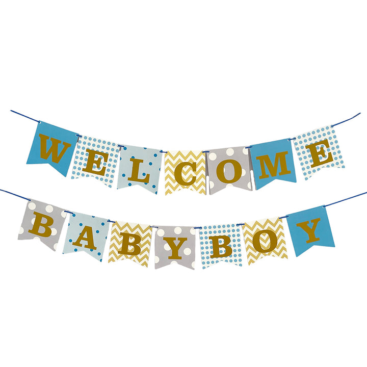 WELCOME BABY BOY WALL BANNER-PARTY WHOLESALE HUB