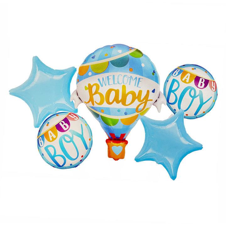 Welcome Baby Boy/Girl 5 in 1 Foil Balloons Set