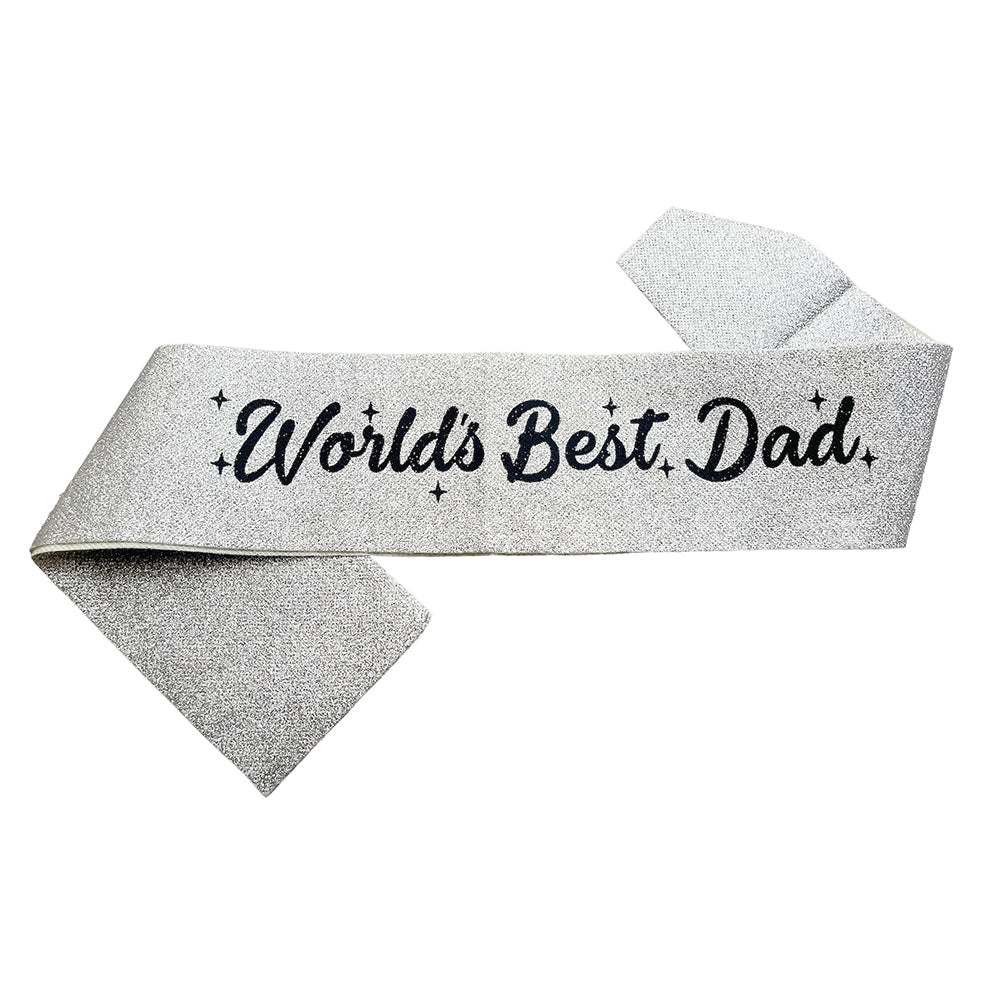 Worlds Best Dad Glitter Sash - Assorted Colors Party wholesale hub